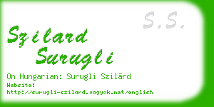 szilard surugli business card